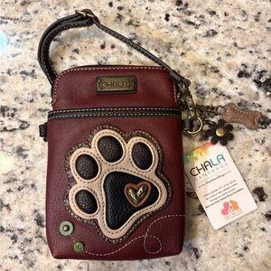 Chala Maroon Vegan Paw Print Convertible Bag